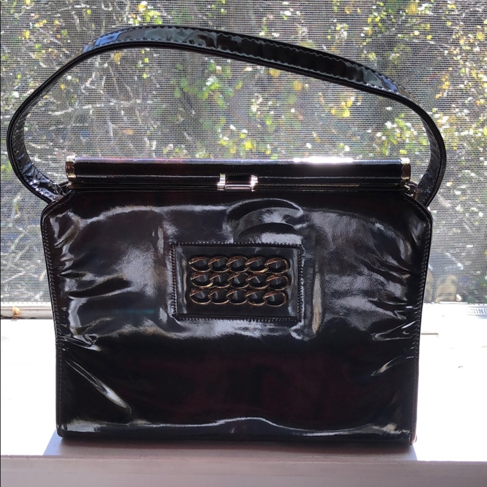Vintage Mar-shel patent leather snap close handbag